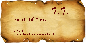 Turai Tímea névjegykártya